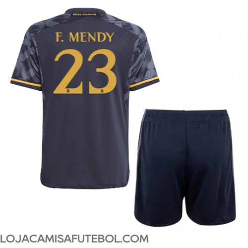 Camisa de Futebol Real Madrid Ferland Mendy #23 Equipamento Secundário Infantil 2023-24 Manga Curta (+ Calças curtas)